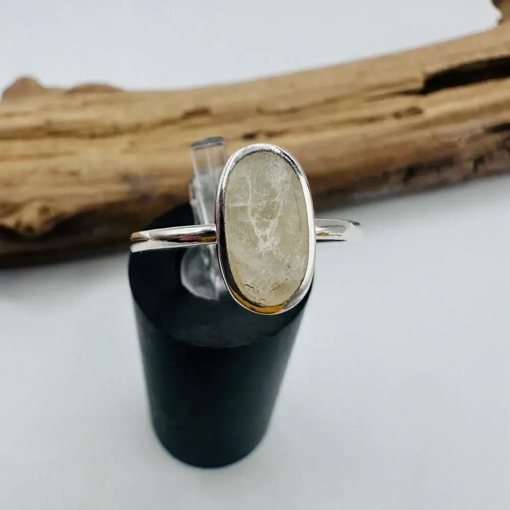 Moonstone Oval Minimalist Gemstone Ring